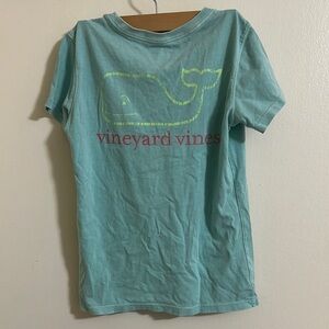 EUC Vineyard Vines Girls Whale Short Sleeve Tshirt Teal Medium 10-12